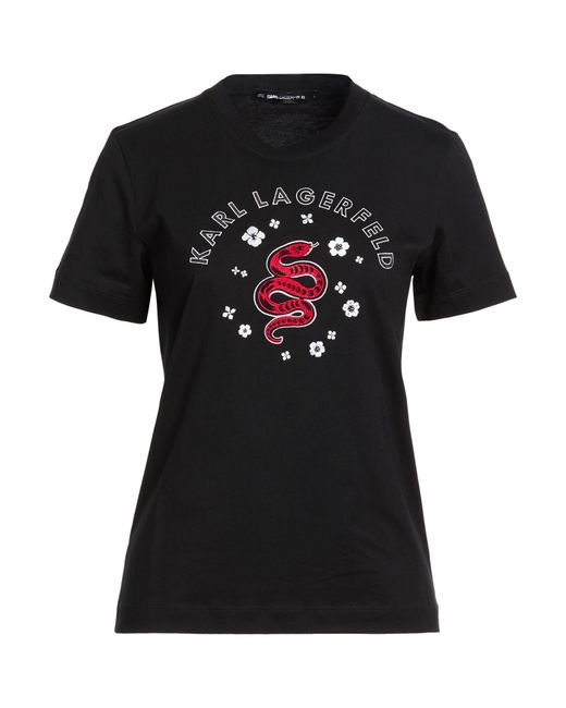 Karl Lagerfeld Black T-Shirt Cotton
