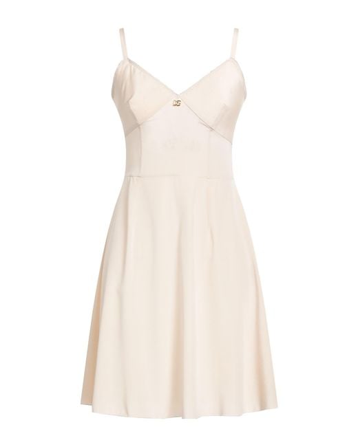 Dolce & Gabbana Natural Mini Dress Silk, Cotton, Elastane