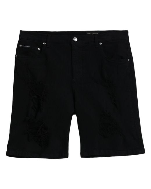 Dolce & Gabbana Black Denim Shorts for men
