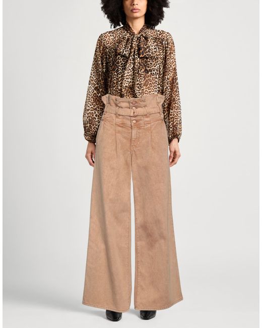 Ulla Johnson Natural Flared Faded Denim Jeans