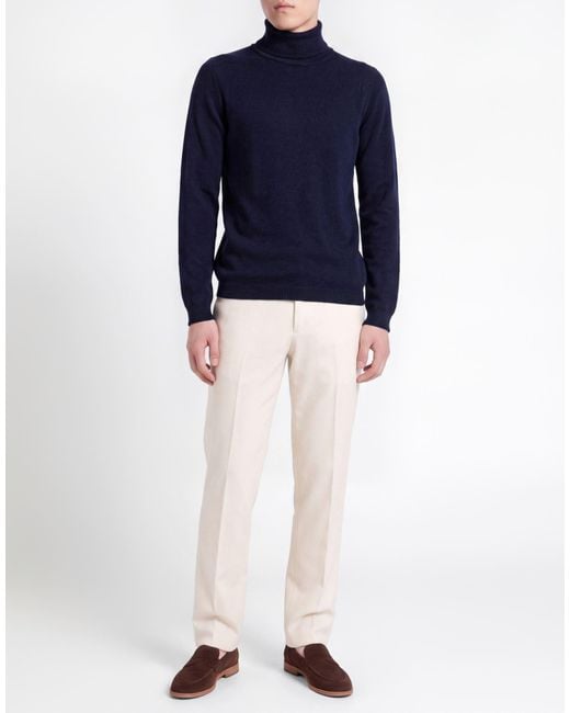 Roberto Collina Blue Midnight Turtleneck Cashmere for men