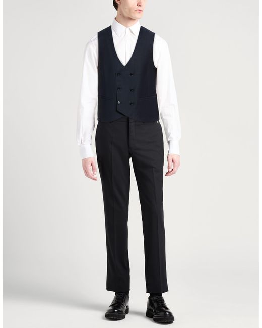 Manuel Ritz Blue Tailored Vest Polyester, Viscose, Elastane for men