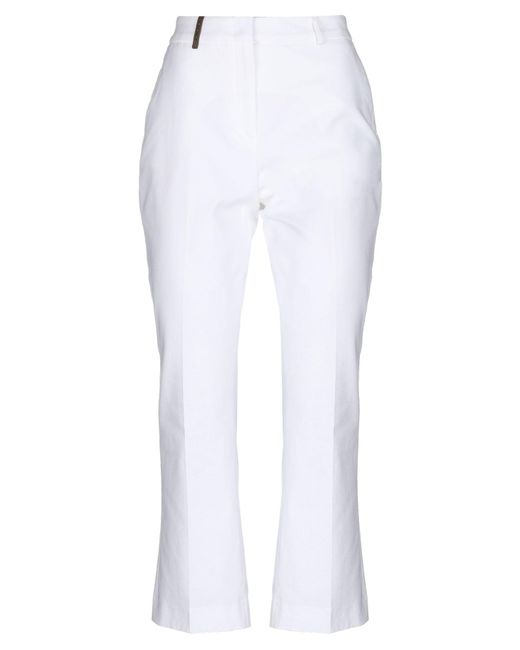 Peserico White Pants Cotton, Elastane