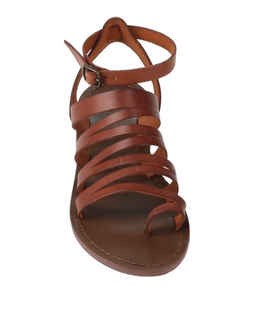 ANTICHI ROMANI® Toe Strap Sandals in Brown | Lyst