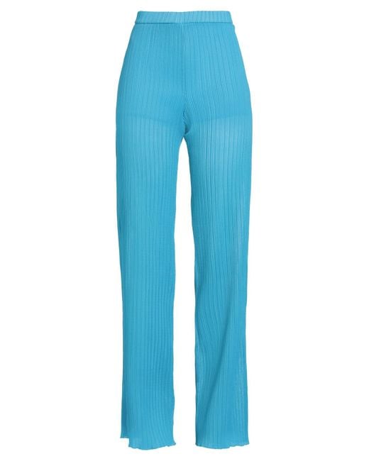 MSGM Blue Pants Polyester, Elastane
