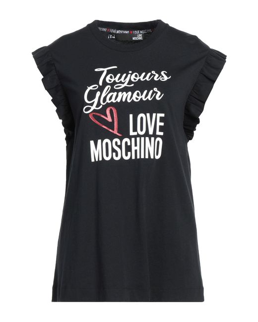 Camiseta Love Moschino de color Black