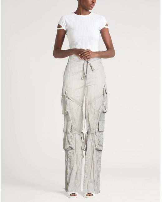 Ann Demeulemeester Gray Light Pants Cotton, Viscose, Metallic Fiber