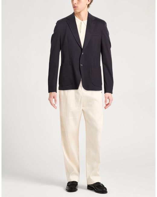 Paoloni Blue Midnight Blazer Cotton, Polyamide, Elastane for men