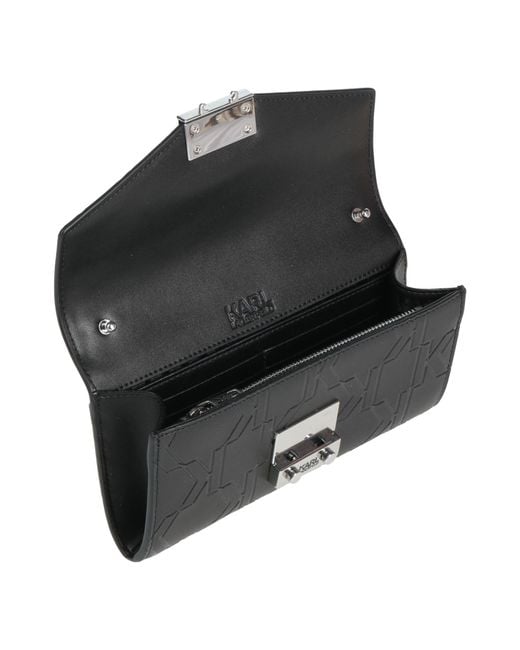 Karl Lagerfeld Black Cross-Body Bag Cowhide, Polyurethane