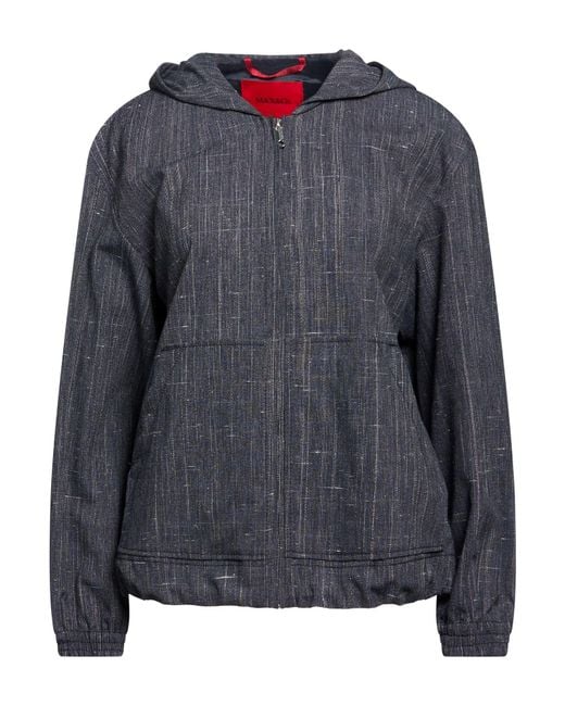 MAX&Co. Gray Jacket Synthetic Fibers, Virgin Wool, Viscose, Cotton, Elastane