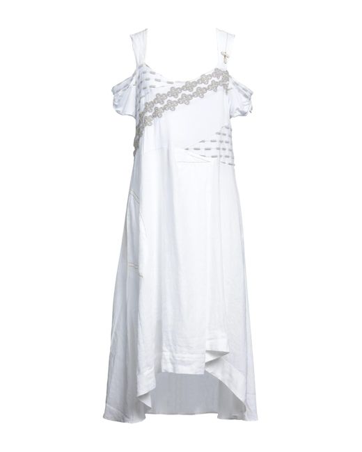 ELISA CAVALETTI by DANIELA DALLAVALLE White Midi Dress