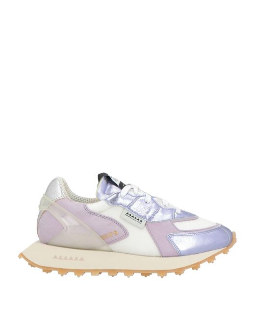 RUN OF White Sneakers Leather, Textile Fibers