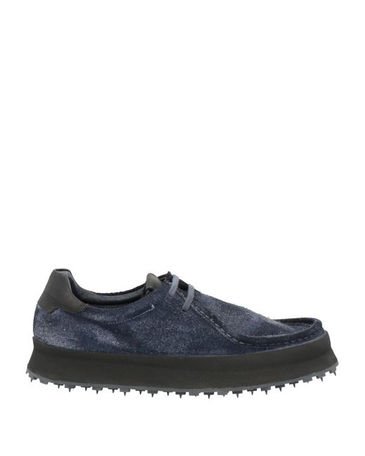 shotof Blue Lace-Up Shoes Leather, Textile Fibers for men