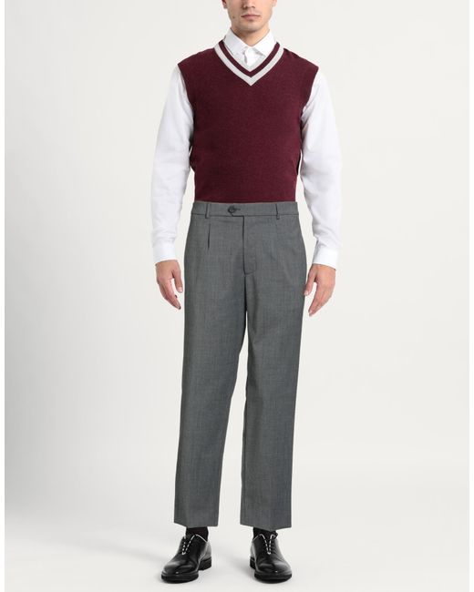 Amaranto Gray Pants Polyester, Virgin Wool, Elastane, Viscose for men