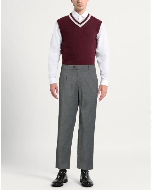 Amaranto Gray Pants Polyester, Virgin Wool, Elastane, Viscose for men