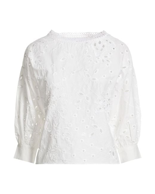 Alpha Studio White Top Cotton, Elastane
