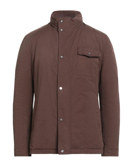 Luigi Borrelli Napoli Brown Jacket Cotton, Polyester, Nylon for men