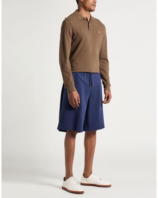 Brunello Cucinelli Blue Shorts & Bermuda Shorts Cotton, Elastane for men