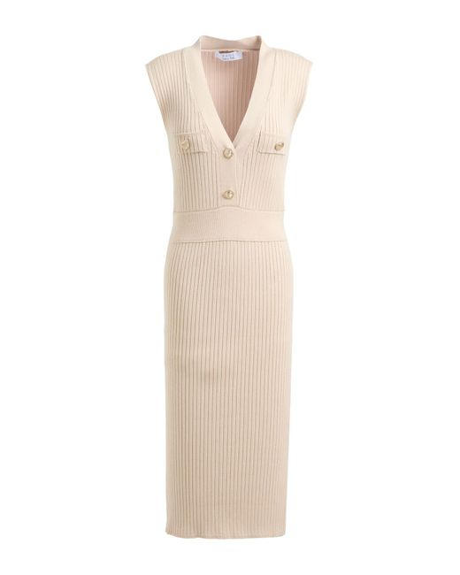Kaos White Midi Dress Viscose, Polyester
