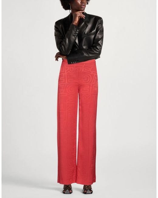 Karl Lagerfeld Red Pants Acetate, Viscose
