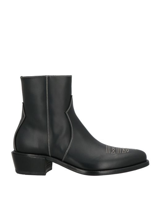 MICH SIMON Black Ankle Boots Calfskin for men