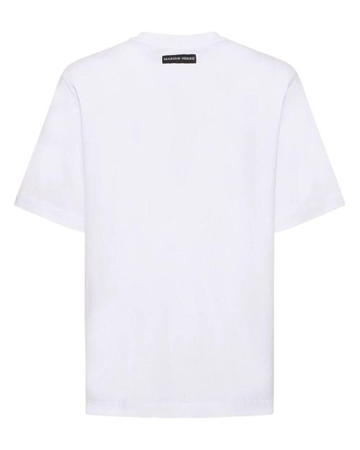 MARINE SERRE Sichelmond-T-Shirt aus Bio-Baumwolle in White für Herren