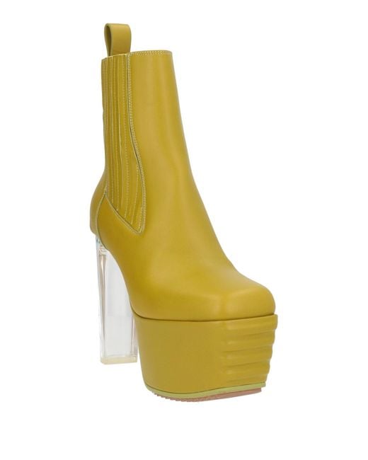 Rick Owens Green Ankle Boots Leather