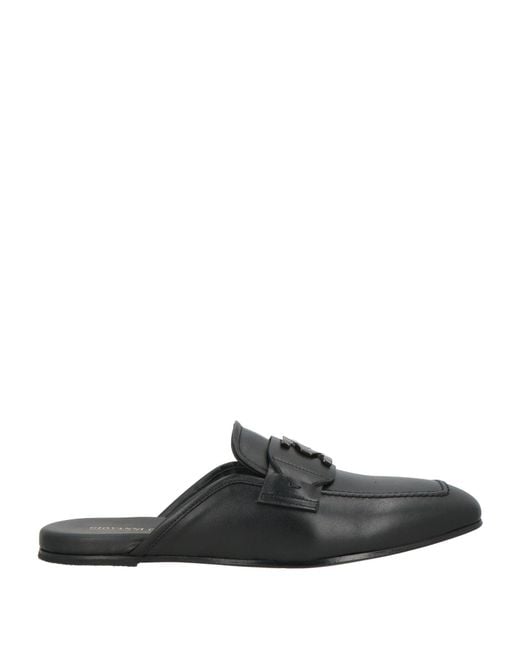 Giovanni Conti Black Mules & Clogs Leather for men