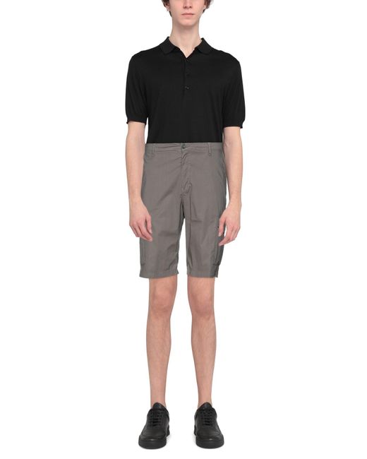 Suns Gray Khaki Shorts & Bermuda Shorts Cotton, Elastane for men