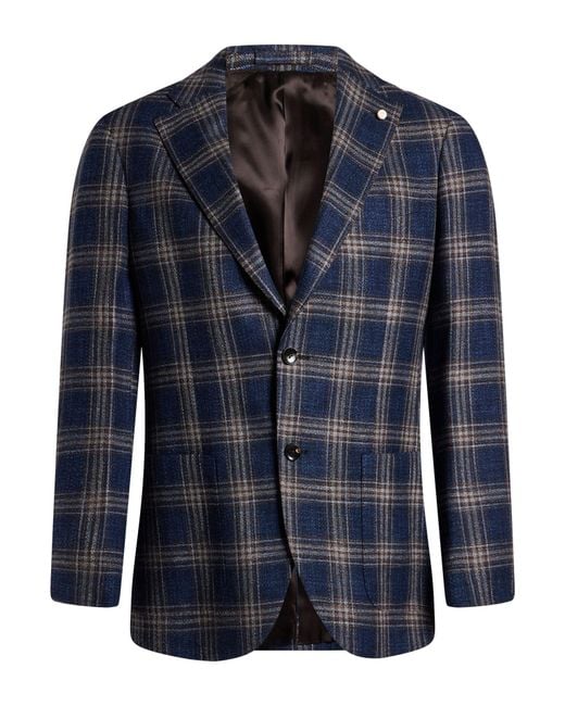 Luigi Bianchi Blue Blazer Virgin Wool, Silk, Cotton, Polyamide for men