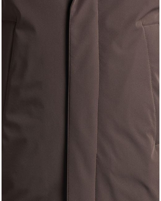 Tagliatore Brown Dark Coat Polyamide, Polyester, Elastane for men