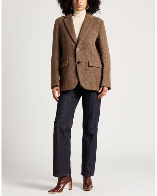 Jil Sander Brown Blazer Wool, Polyamide, Virgin Wool