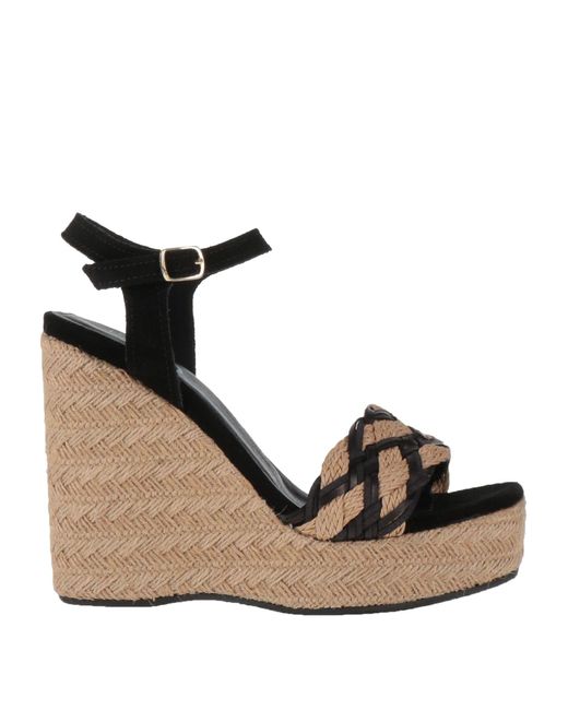 Islo Isabella Lorusso Black Espadrilles Leather, Textile Fibers