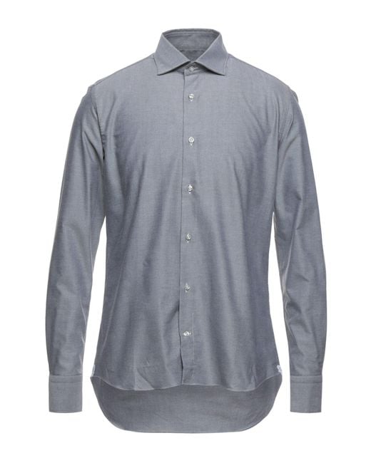 Antonelli Blue Shirt Cotton, Elastane for men