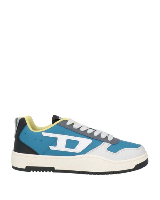 DIESEL Blue Sneakers Calfskin for men