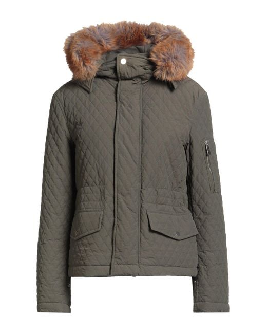 Burberry Gray Military Puffer Polyamide, Cotton