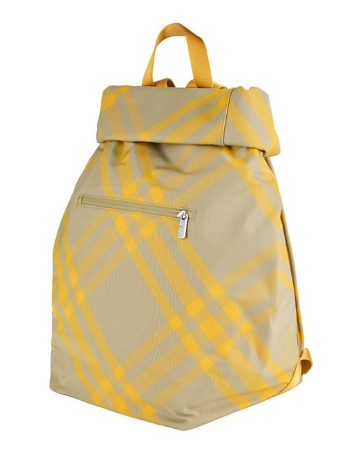 Burberry Yellow Backpack Textile Fibers for men