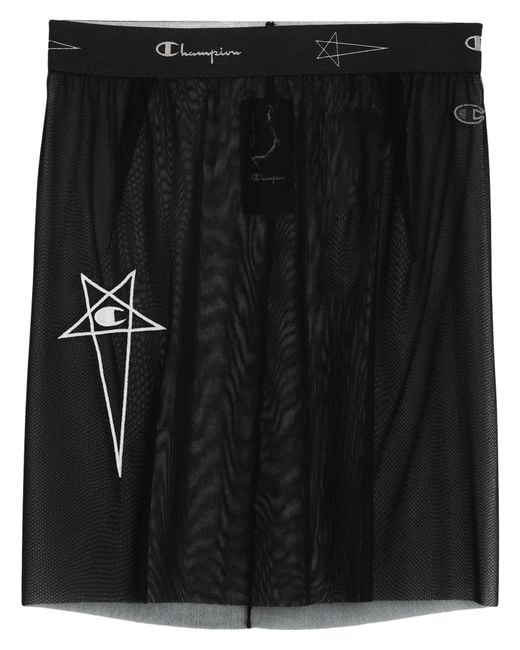 Rick Owens X Champion Black Mini Skirt Polyamide, Elastane