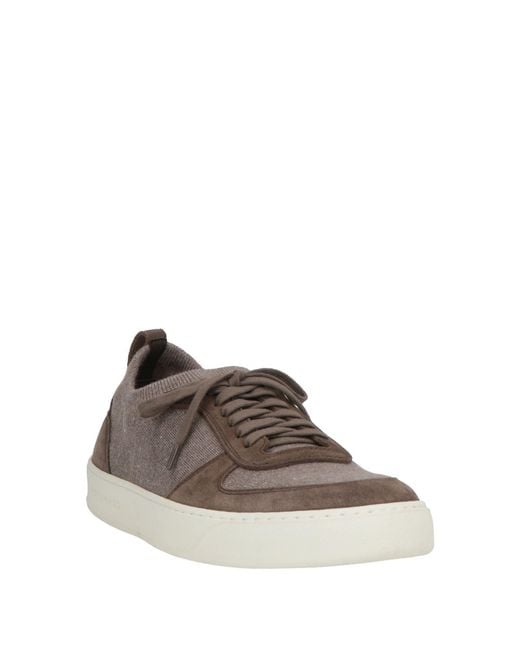 Henderson Brown Taupe Sneakers Leather, Textile Fibers for men