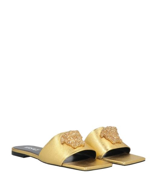 Versace Metallic Sandals Leather