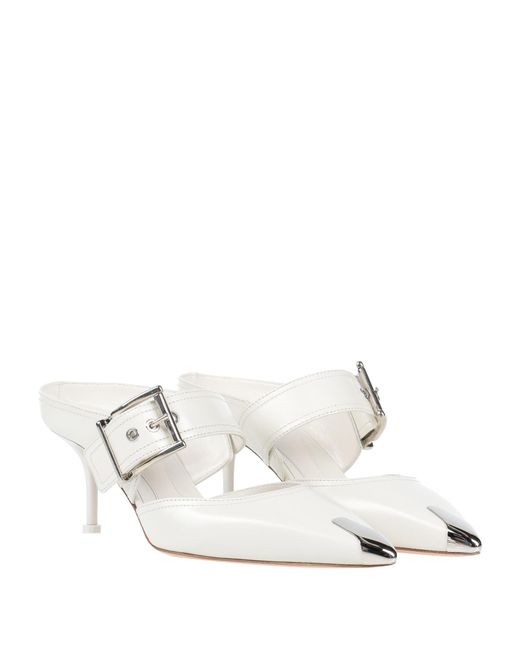 McQueen White Mules & Clogs