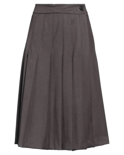 ViCOLO Gray Midi Skirt Polyester, Viscose, Elastane