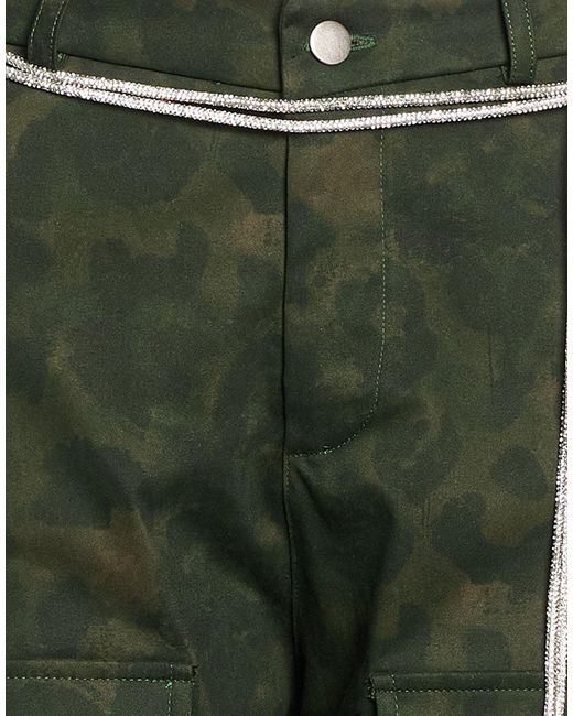 DISCLAIMER Green Pants Cotton, Elastane