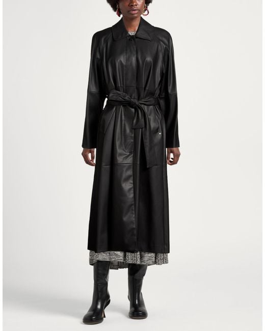 Ottod'Ame Black Overcoat & Trench Coat Polyurethane