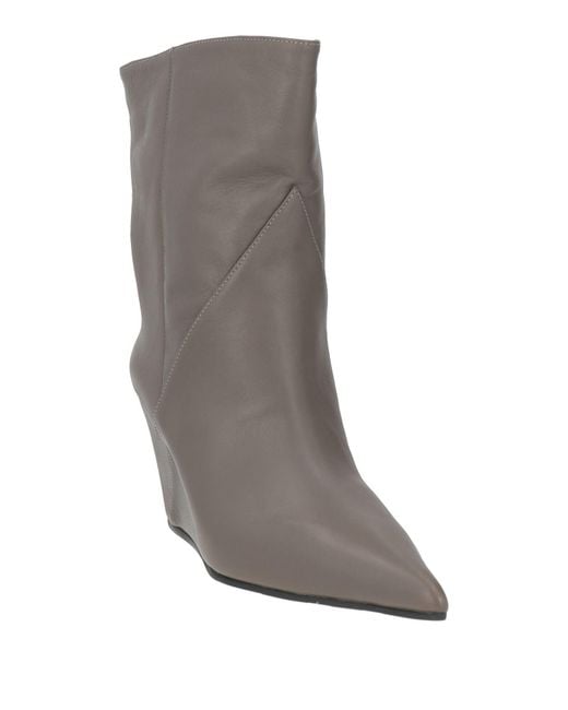 Vic Matié Gray Ankle Boots Leather