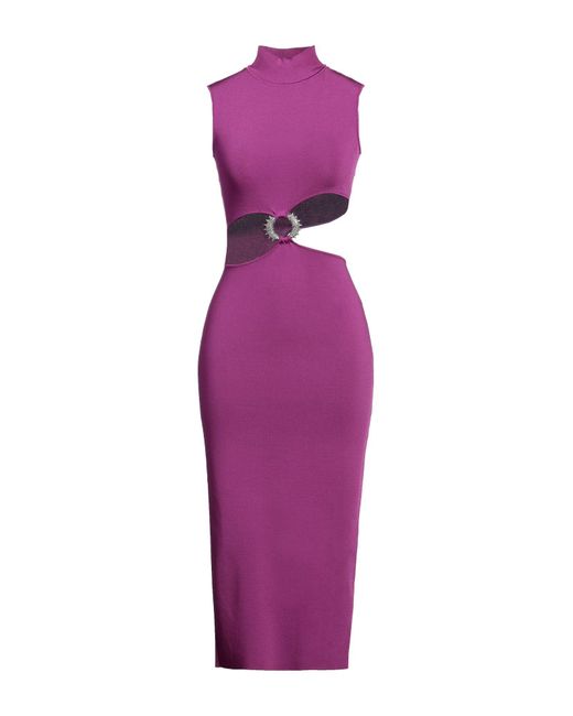 Roberto Cavalli Purple Midi Dress