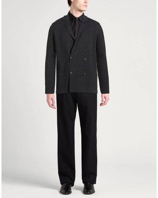 Alpha Studio Black Midnight Blazer Merino Wool for men