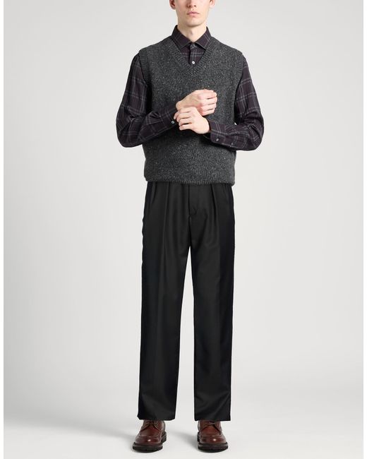 Caruso Black Pants Wool for men