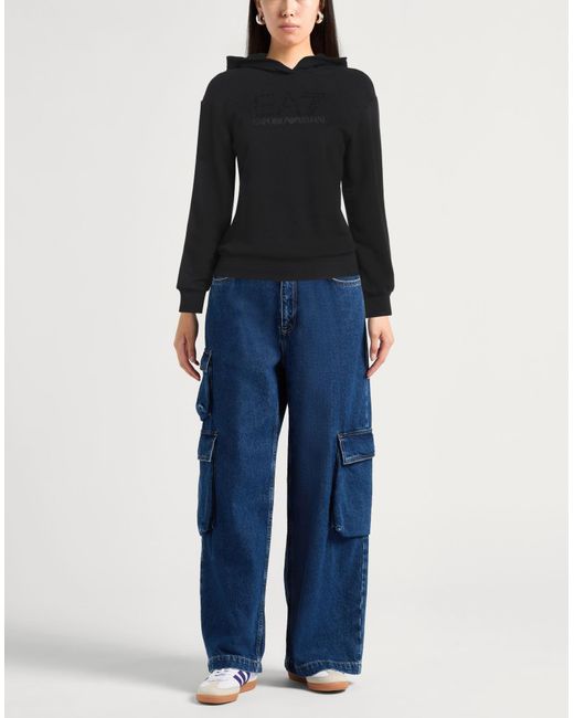 EA7 Black Sweatshirt Cotton, Polyester