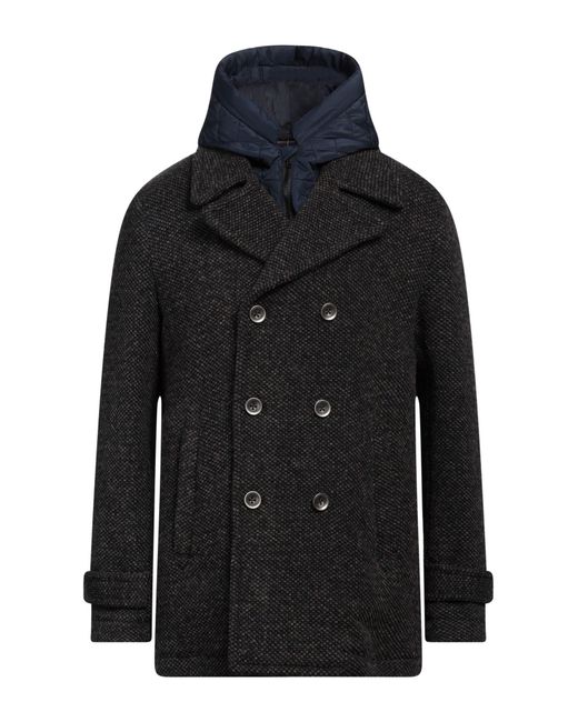 DISTRETTO 12 Black Coat for men